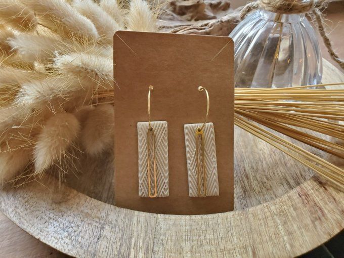 boucles d'oreilles colline beige